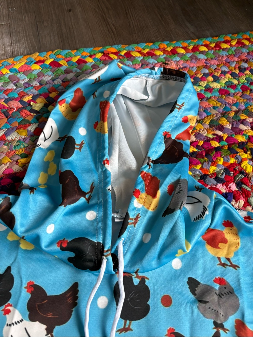 CHICKEN/ ROOSTER PRINTED HOODIE SWEATSHIRT - Picture 3 of 8